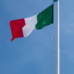 Italiensk flagga i Viareggio